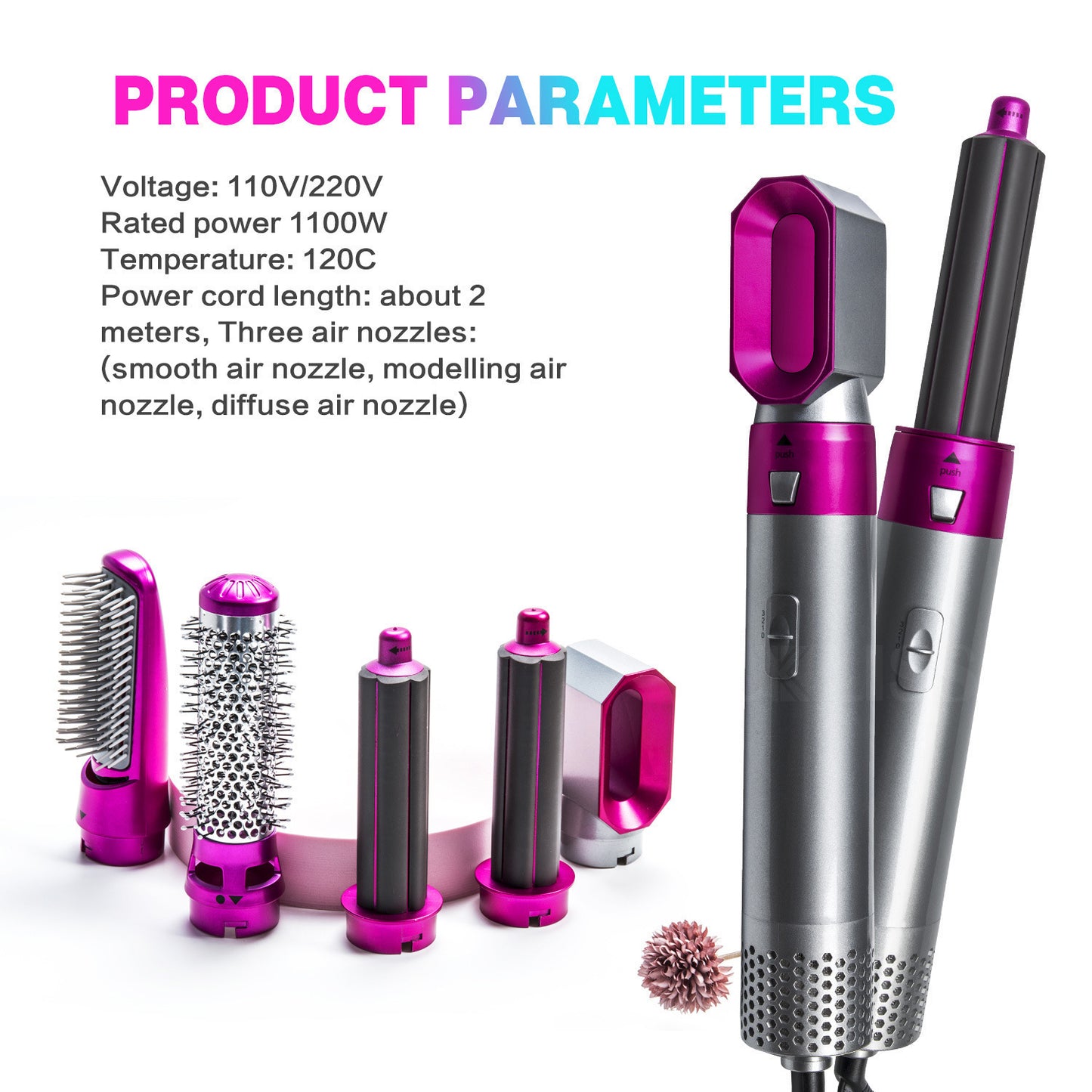 5-in-1 Hot Air Brush Automatic Curling Iron