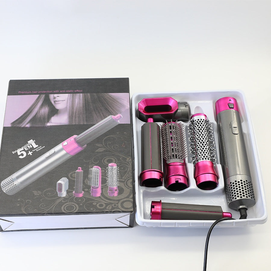 5-in-1 Hot Air Brush with Spray Painting and Automatic Curling Function