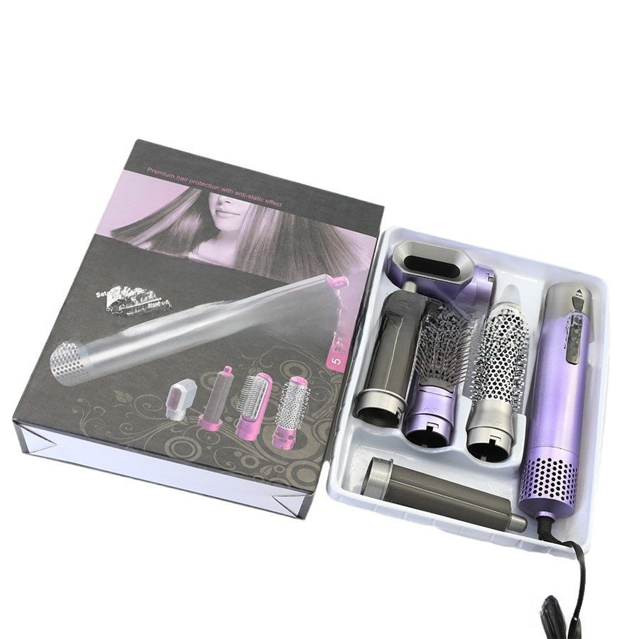 5-in-1 Hot Air Brush with Spray Painting and Automatic Curling Function