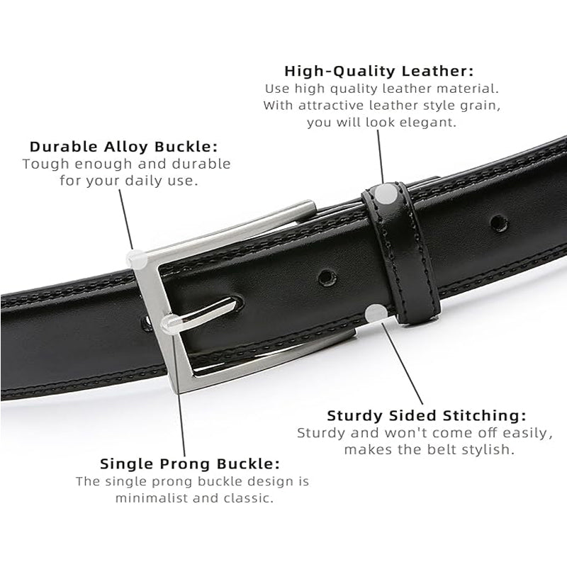 Buy Black 100cm Women’s Genuine Leather Dress Belt for Jeans
