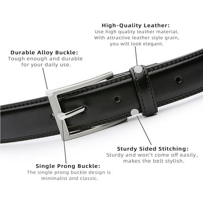 Buy Black 100cm Women’s Genuine Leather Dress Belt for Jeans