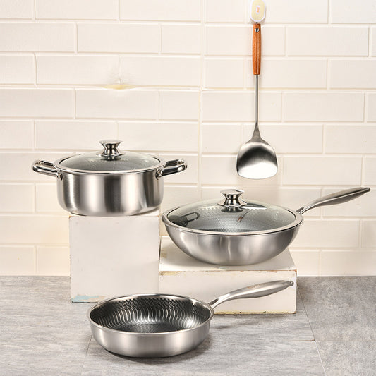 Stainless Steel 3-Piece Cookware Set Kitchen Cookware Set