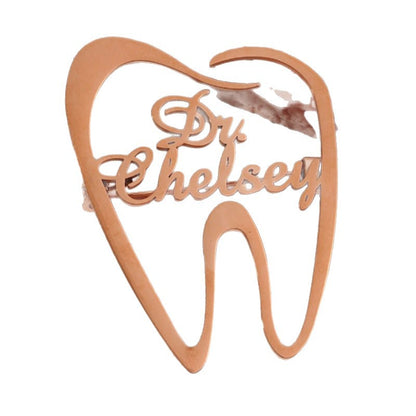 Buy Personalized Stainless Steel Tooth-Shaped English Brooch
