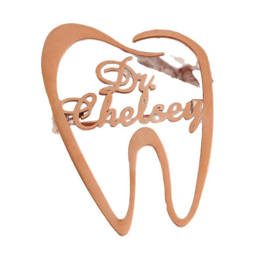 Buy Personalized Stainless Steel Tooth-Shaped English Brooch
