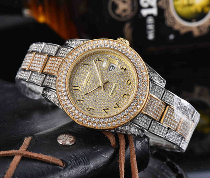 Buy Men’s All-Diamond Stainless Steel Quartz Watch Luxury