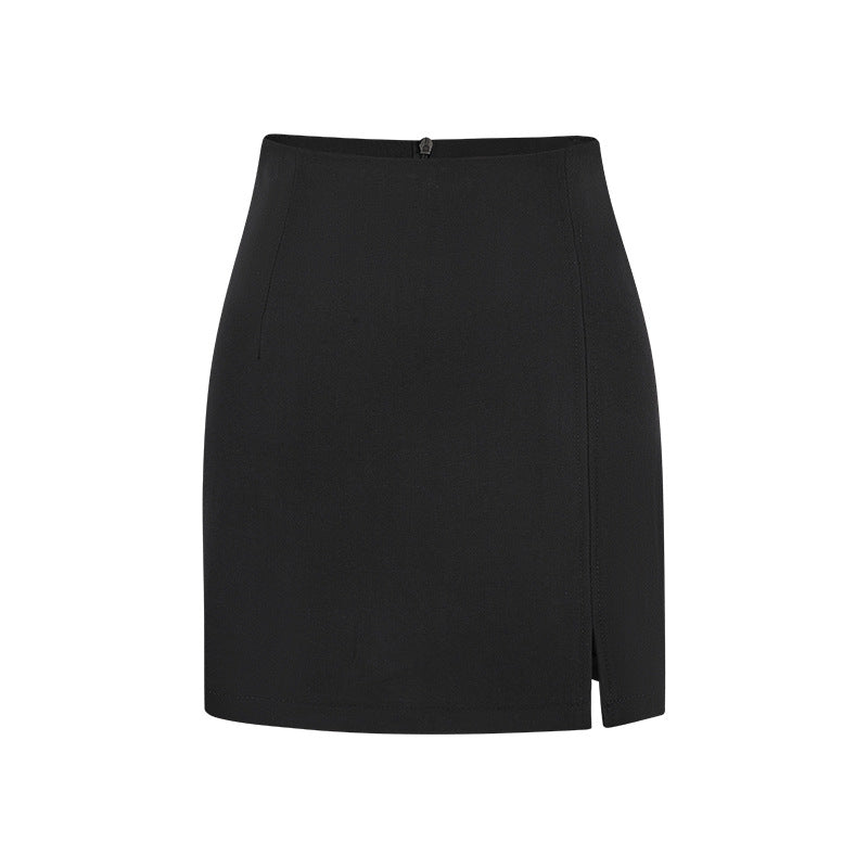 Buy High-Waisted Front-Slit Form-Fitting Stretchy Pencil Skirt