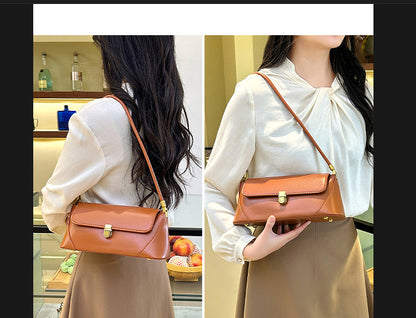 Vintage PU Baguette Shoulder Bag for Chic Underarm Style US