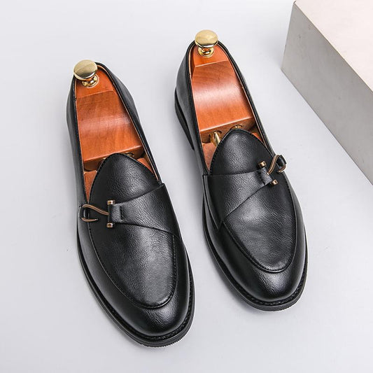 Men's Breathable Business Leather Loafers for Formal Style