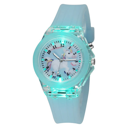 Buy Luminous Unicorn Silicone Quartz Watch for Children and Kids