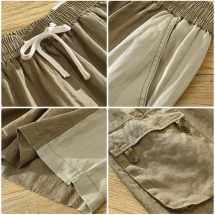 Men’s Loose Linen Pants – Trendy Color Matching for Comfort