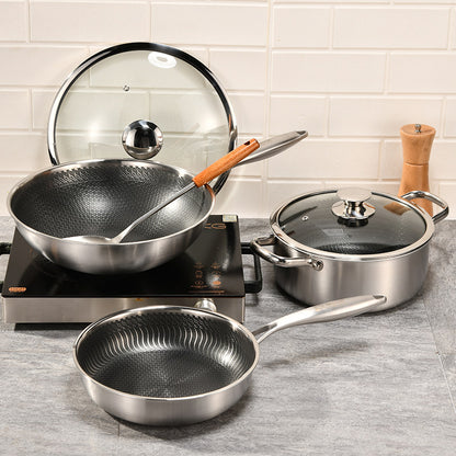 Stainless Steel 3-Piece Cookware Set Kitchen Cookware Set