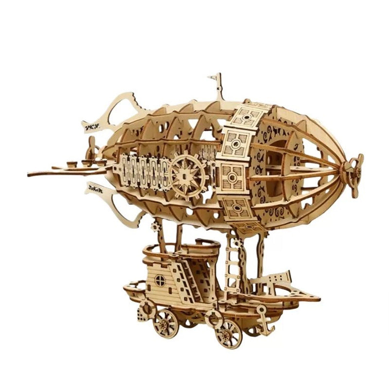 Three-Dimensional Wooden Airship Jigsaw Puzzle for Kids