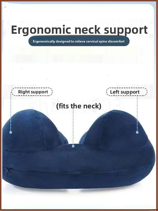 Press-Type Inflatable U-Shaped Travel Neck Pillow Comfort
