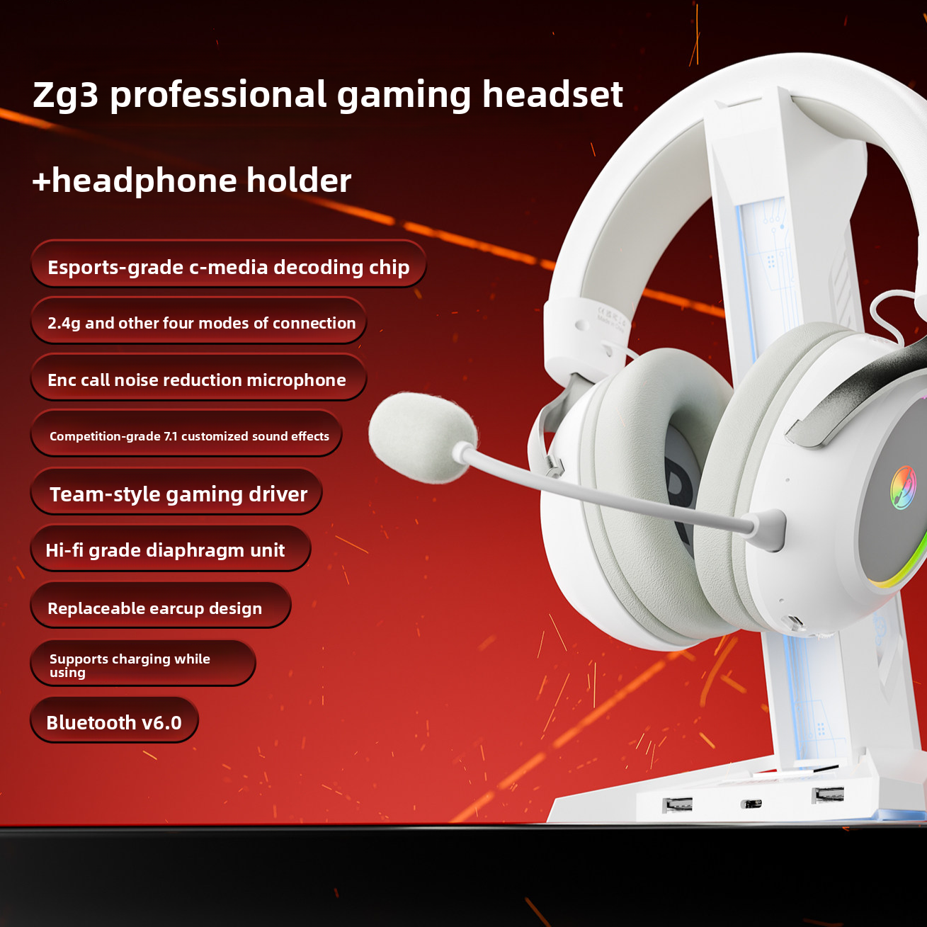 Zg3 E-Sports Gaming Headset for Clear Audio Voice Chat Gear