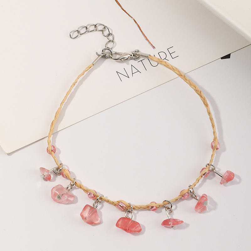Buy Hand-Woven Raffia Pebble Bracelet & Anklet for Women