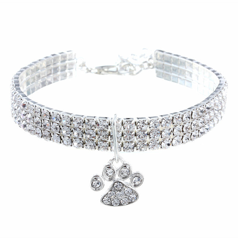 Diamond Pet Collar – Elastic Bling Necklace for Cats & Dogs