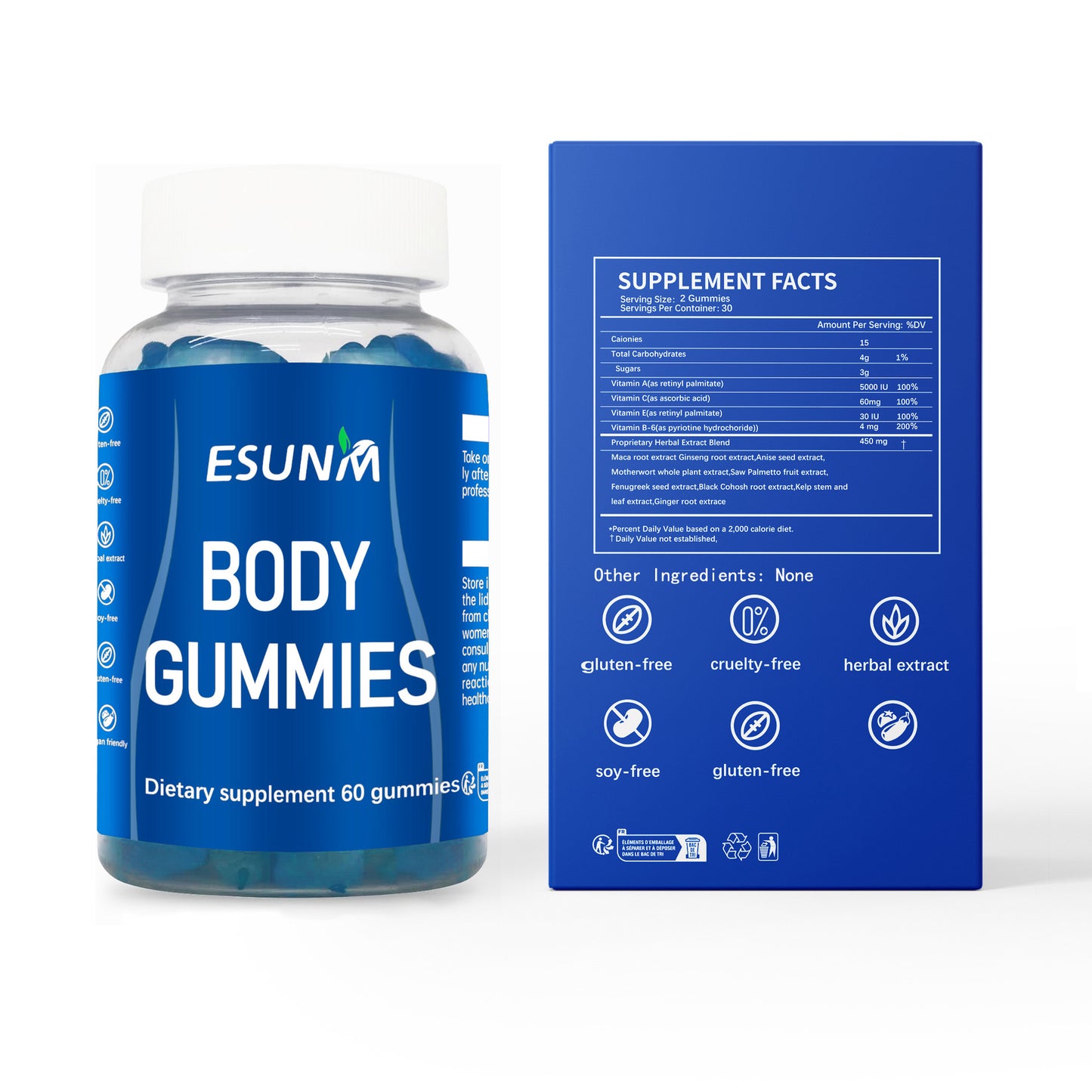 Gummy Bear Gummies Tablets 60 Pack Daily Body Supplement