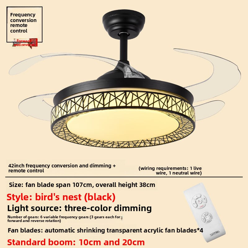 Integrated Ceiling Fan with Light for Bedroom and Living Room