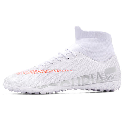 Men’s Plus Size High Top Soccer Shoes AG Spikes for Traction