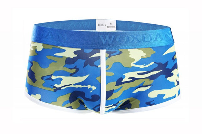 Silky High Elastic Men's Camouflage Fashion Boxer Briefs