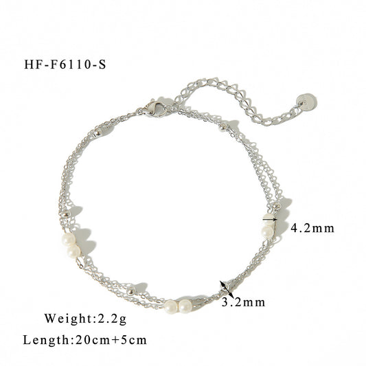 Buy Women’s Double-Layer Creative Beaded Anklet for Style
