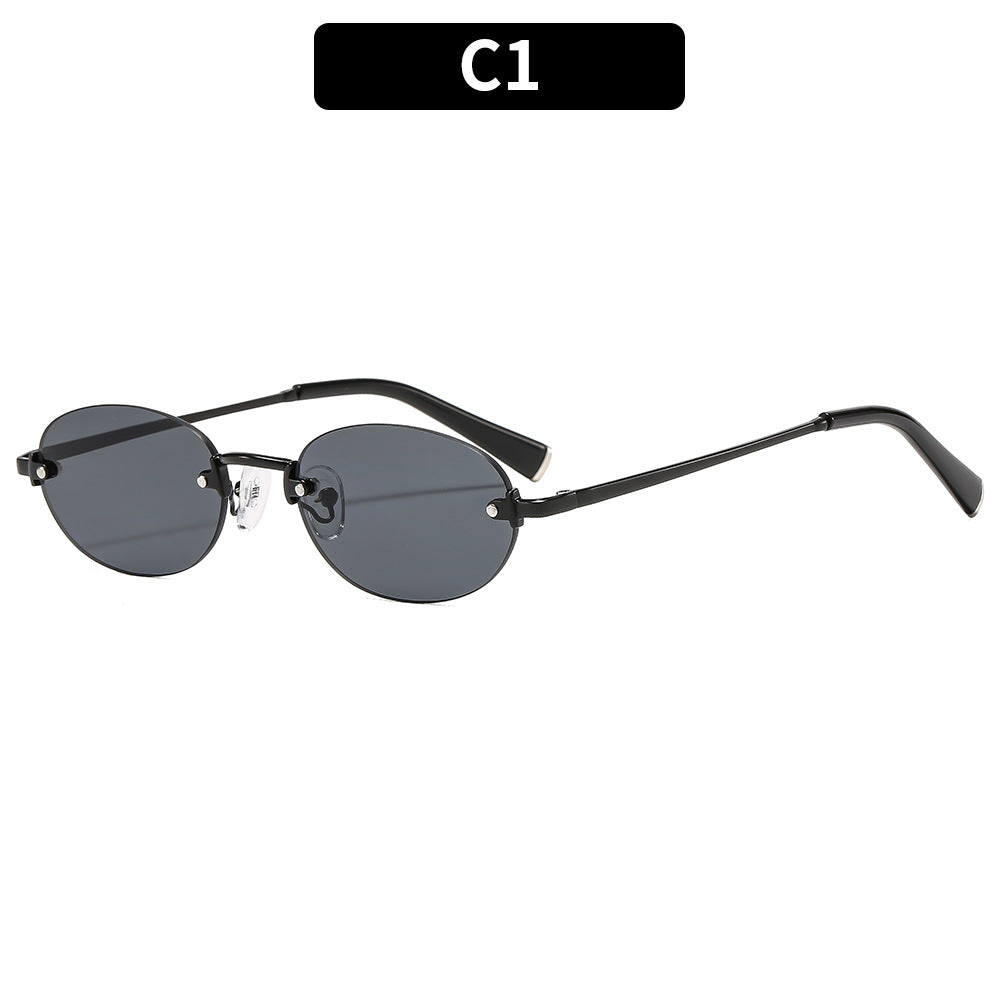 UV400 Fashion Oval Frameless Sunglasses for Eye Protection
