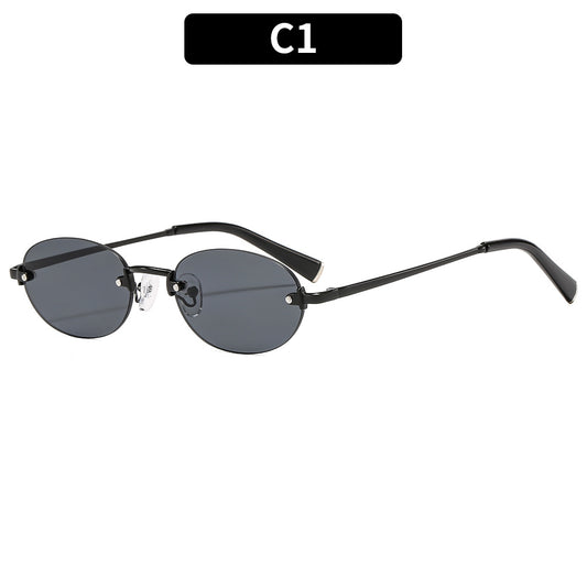 UV400 Fashion Oval Frameless Sunglasses for Eye Protection
