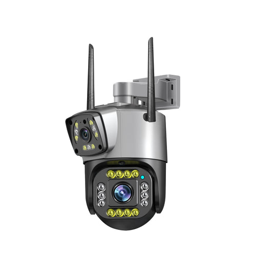 Dual Lens Home Camera with Two-Way Voice Intercom for Security