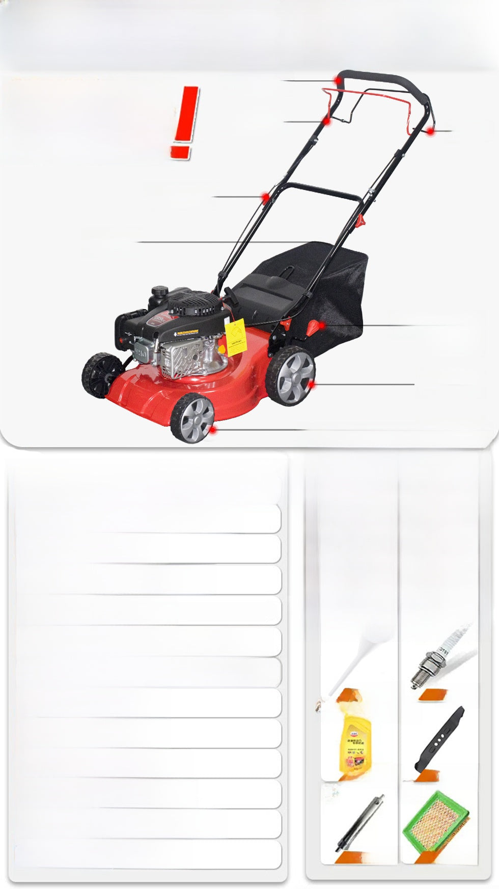 Gasoline Self-Propelled Lawn Mower for Home Yard Care Use