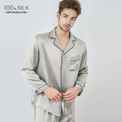 Mumi Heavyweight Silk Pajamas for Men Comfortable Sleepwear