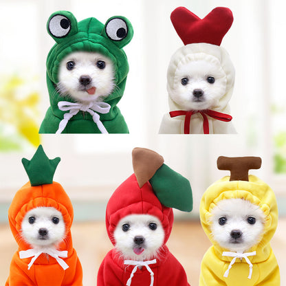 Buy Cute Fruit Dog Clothes for Small Dogs | Warm Fleece Hoodie