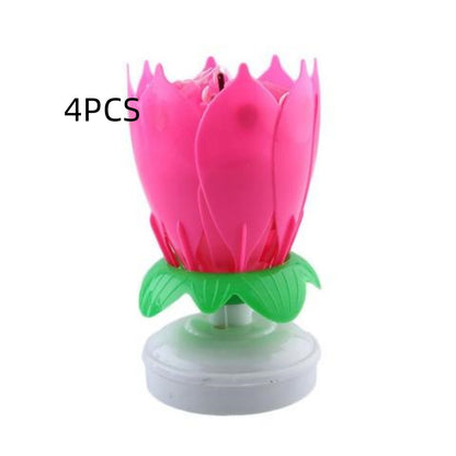 Buy First Musical Lotus Candle Colorful Birthday Cake Decor