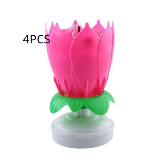 Buy First Musical Lotus Candle Colorful Birthday Cake Decor