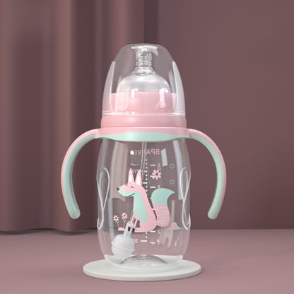 Baby Bottle with Straw Handle Wide Mouth for Daily Feeding