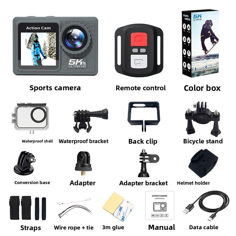 5K Dual-Screen Sports Camera with EIS Anti-Shake