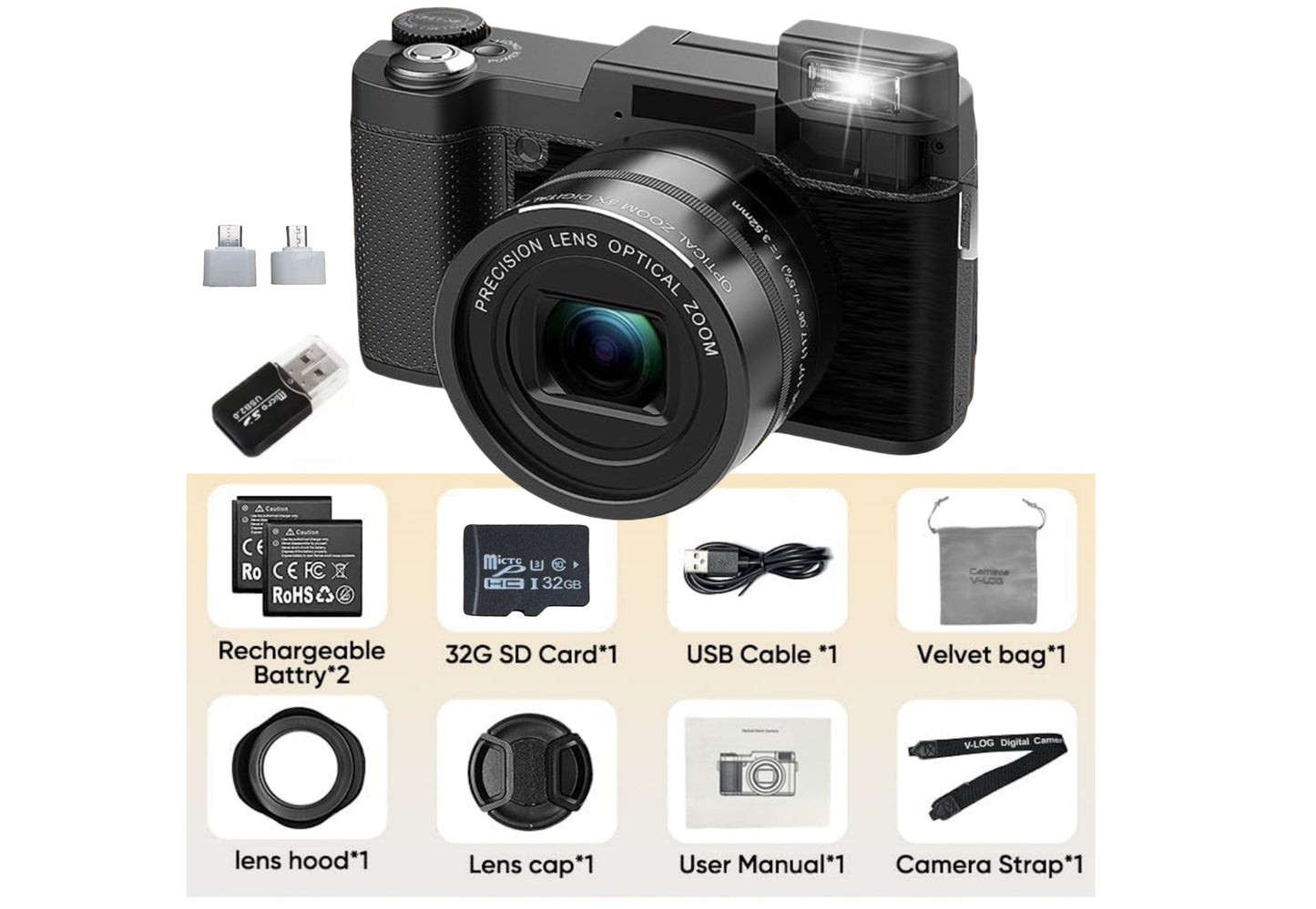 5x Optical Zoom Digital Camera with English Language Interface Global swanky 2
