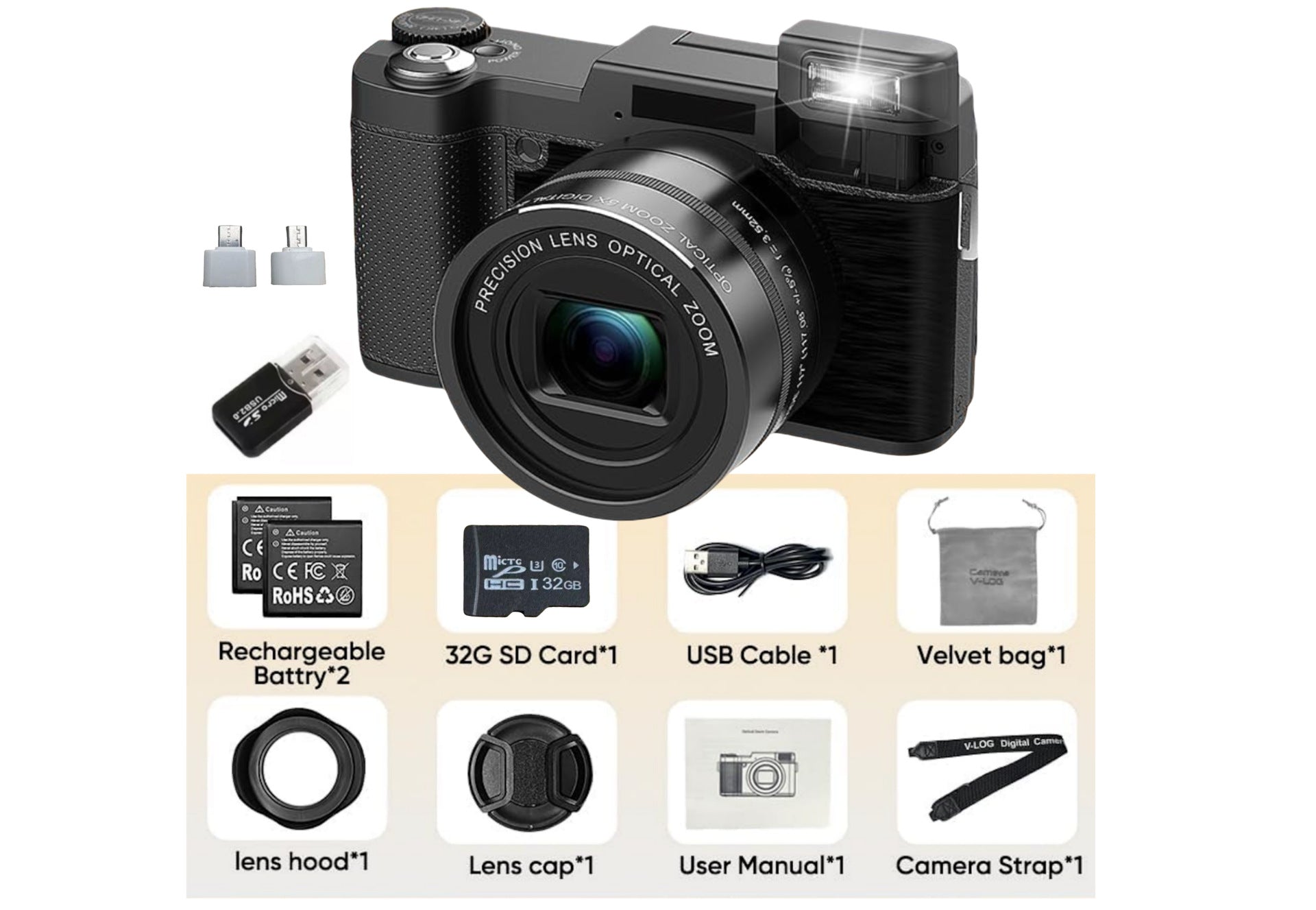 5x Optical Zoom Digital Camera with English Language Interface Global swanky 2