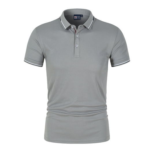 Buy Solid-Color Men’s Polo Shirt with Stand-Up Collar