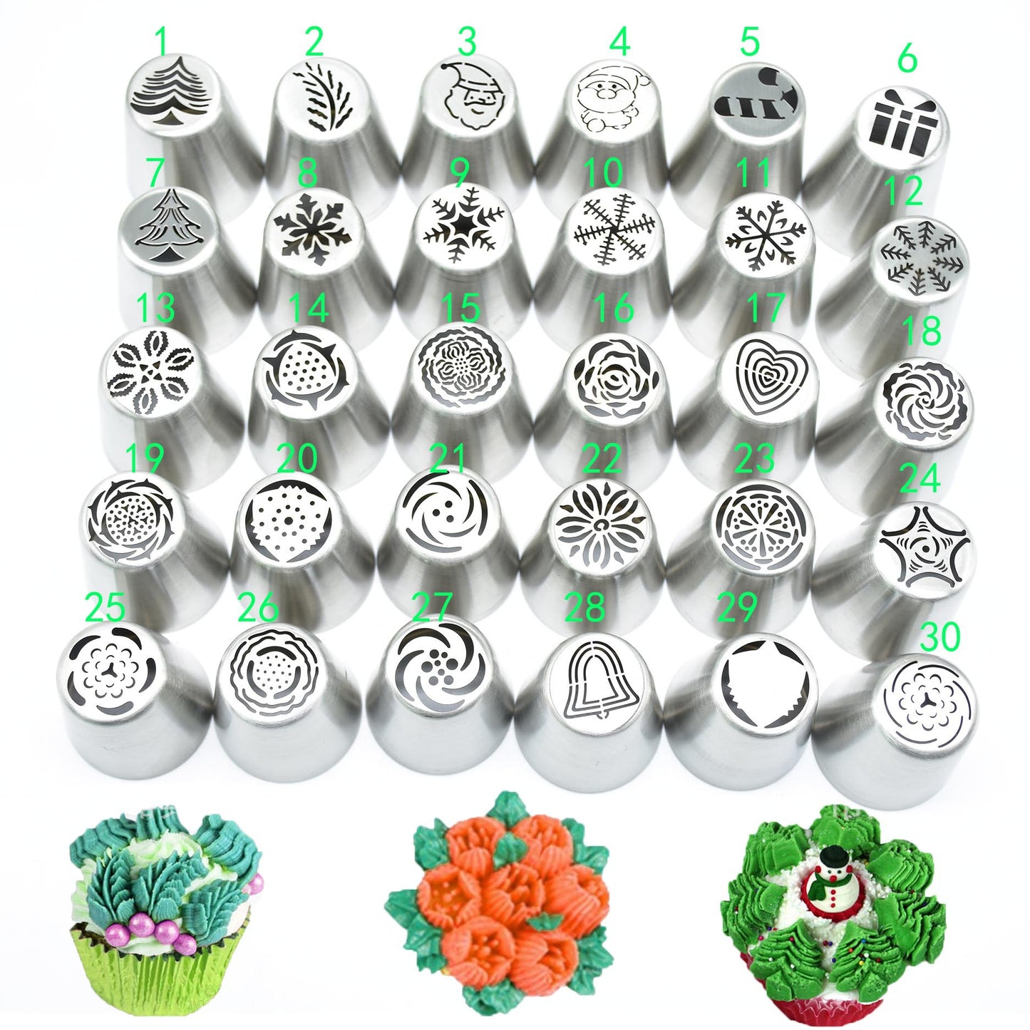 30 PCS Stainless Steel Cake Decorating Nozzle Set DIY Tool