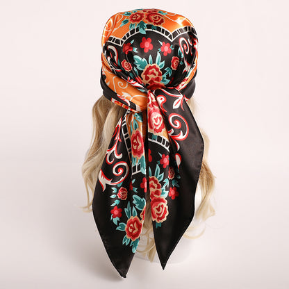 Nordic-striped Silk Scarf for Women – Influencer Style Look