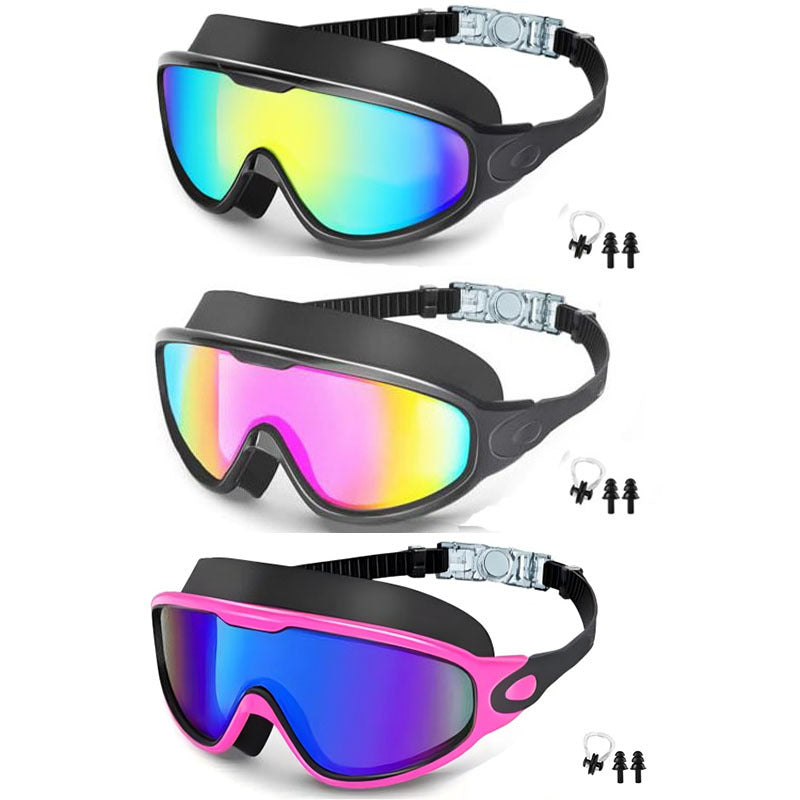 Large Frame Anti Fog Swimming Goggles With Earplugs Uses Now