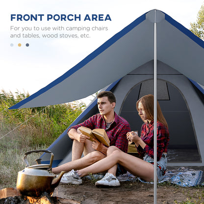 Waterproof Teepee Camping Hiking Tent with Porch – 2–3 Person Outdoor Shelter