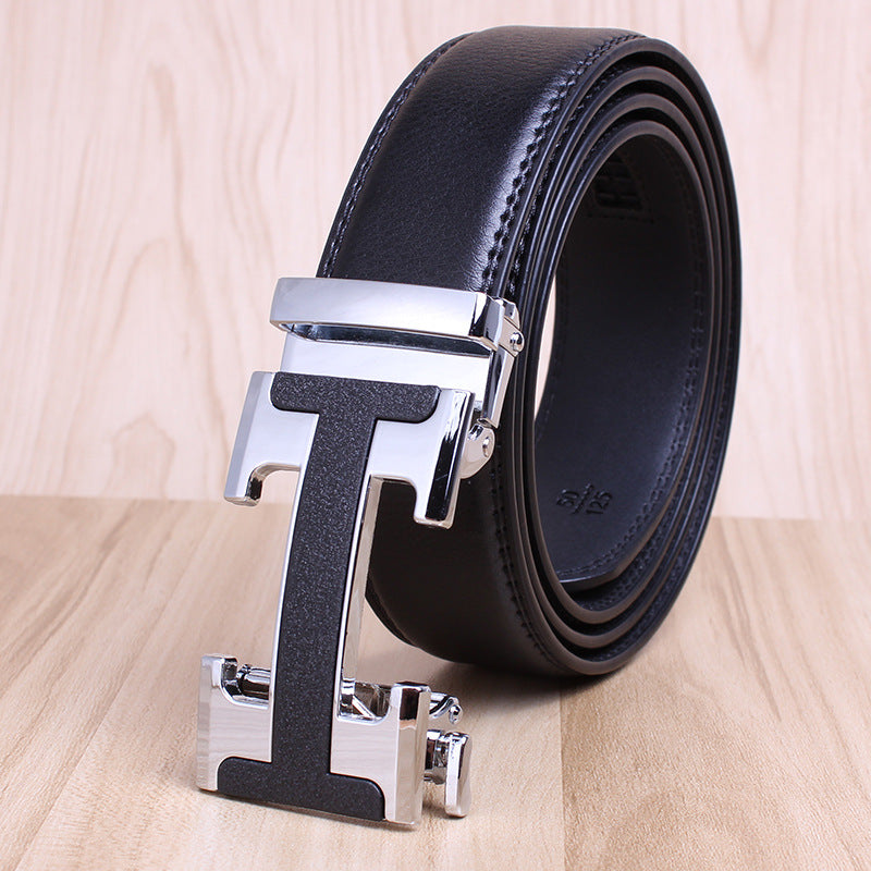Men’s Genuine Leather Belt Automatic Buckle Stylish & Durable