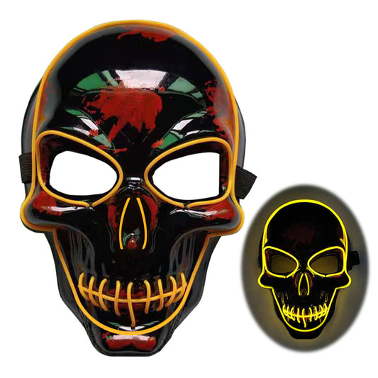 Buy Halloween Skeleton Mask LED Glow Scary Costume Party Wear