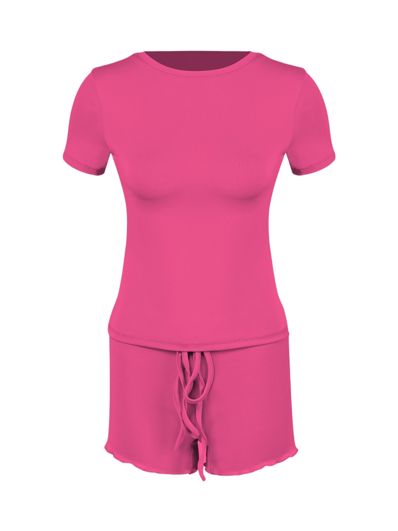 Buy Women’s Form-Fitting Short-Sleeve Set with Classic Crew Neck