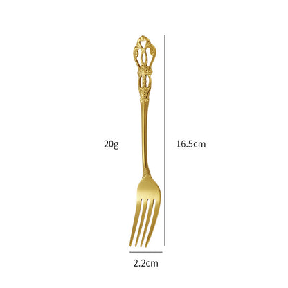 Gold Plated Stainless Steel Spoon Western Dinnerware Set