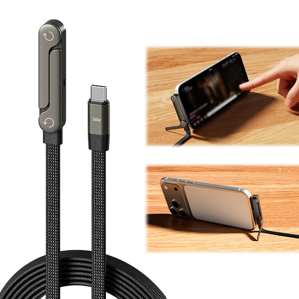 Foldable Bracket Data Cable – Fast Charging 2-in-1 Type-C Cable