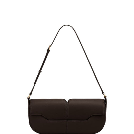 Genuine Leather Baguette Shoulder Bag for Elegant Daily Use