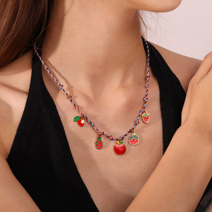 Colorful Drip-Oil Pendant Stylish Necklace Designed for Women