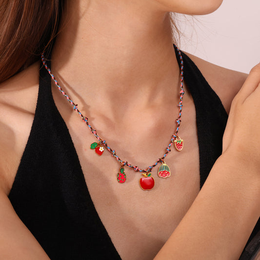Colorful Drip-Oil Pendant Stylish Necklace Designed for Women